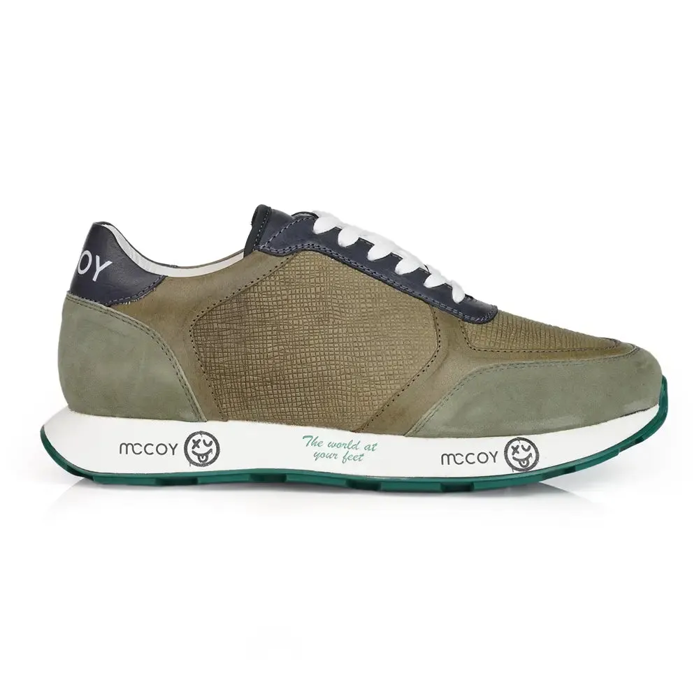 Mccoy Mason suede leather Men's Joggers Green and Blue