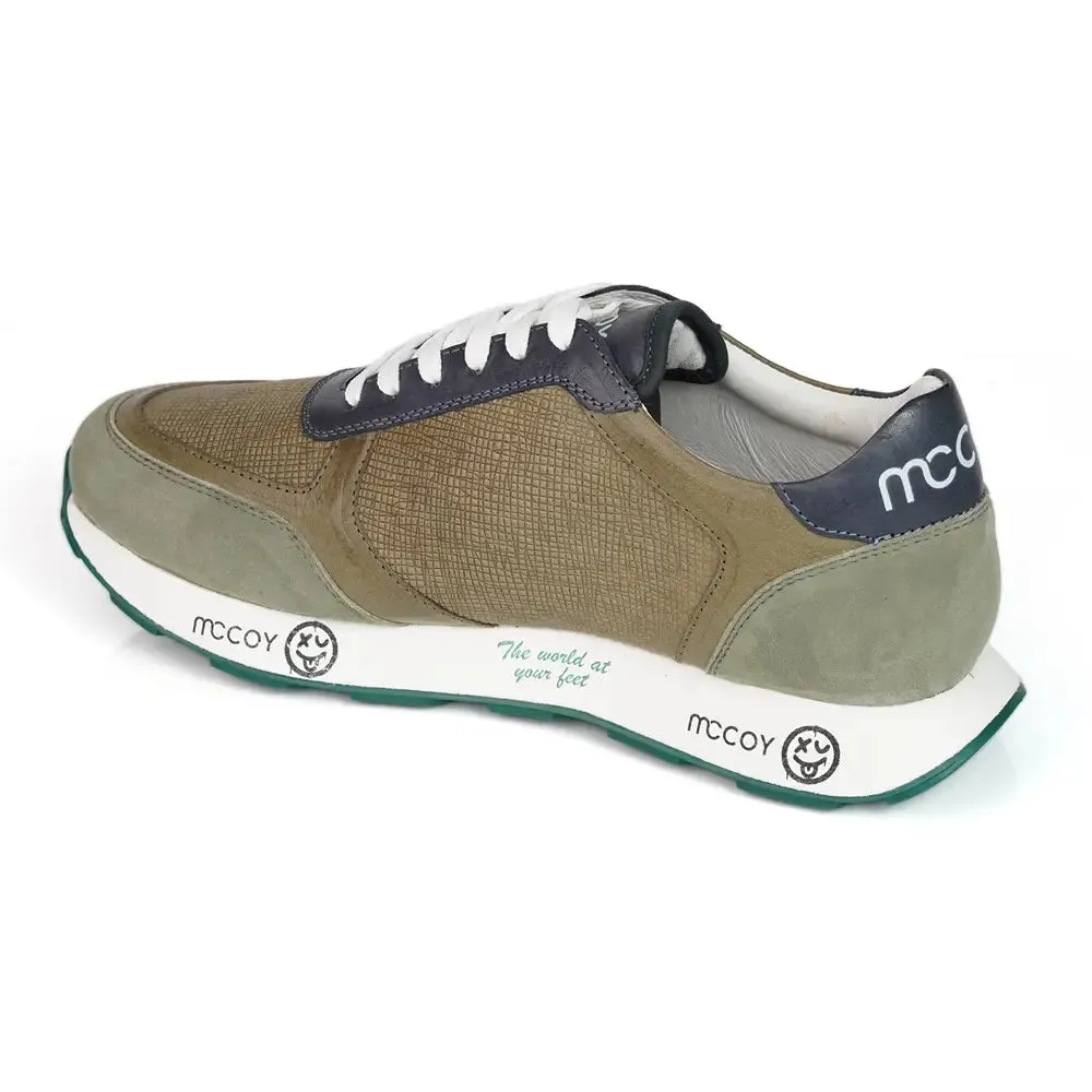 Mccoy Mason suede leather Men's Joggers Green and Blue