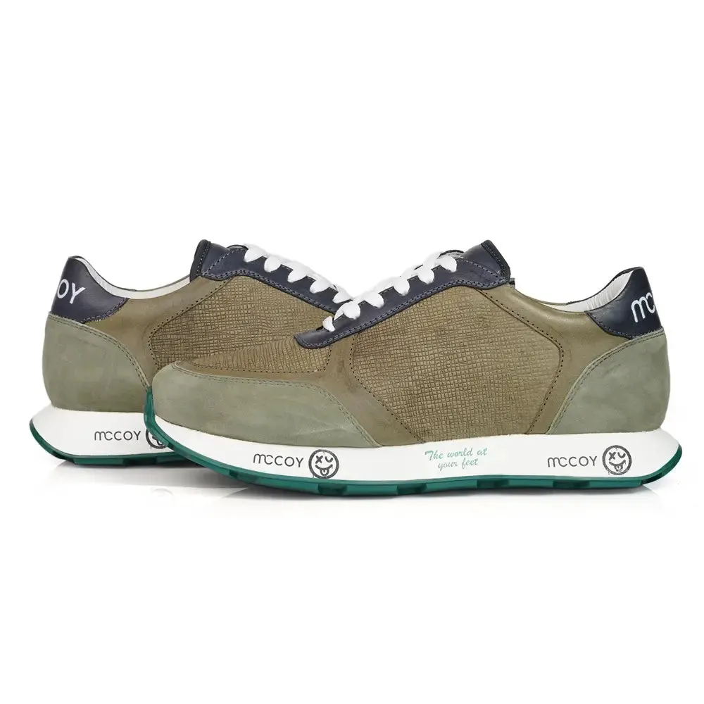 Mccoy Mason suede leather Men's Joggers Green and Blue