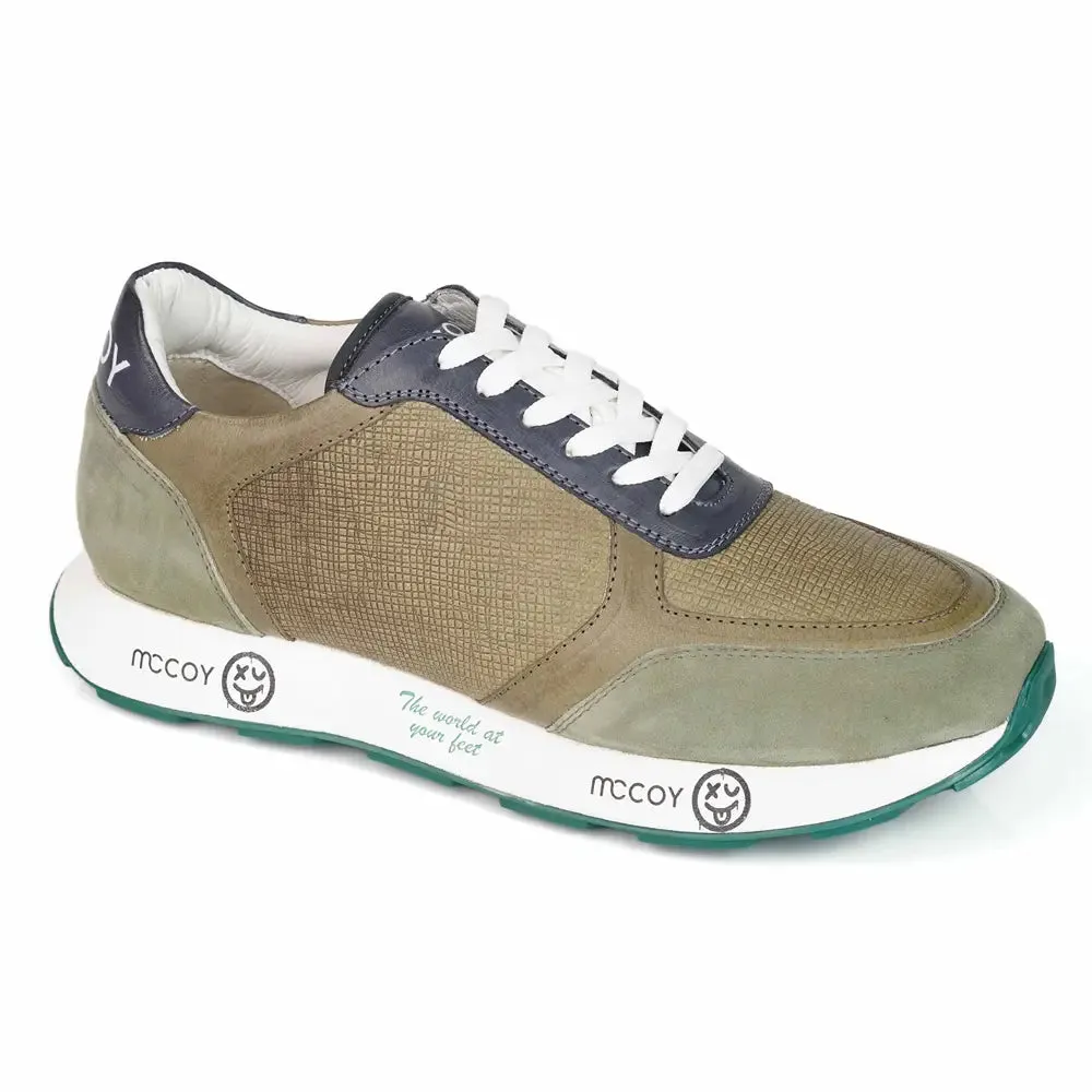 Mccoy Mason suede leather Men's Joggers Green and Blue