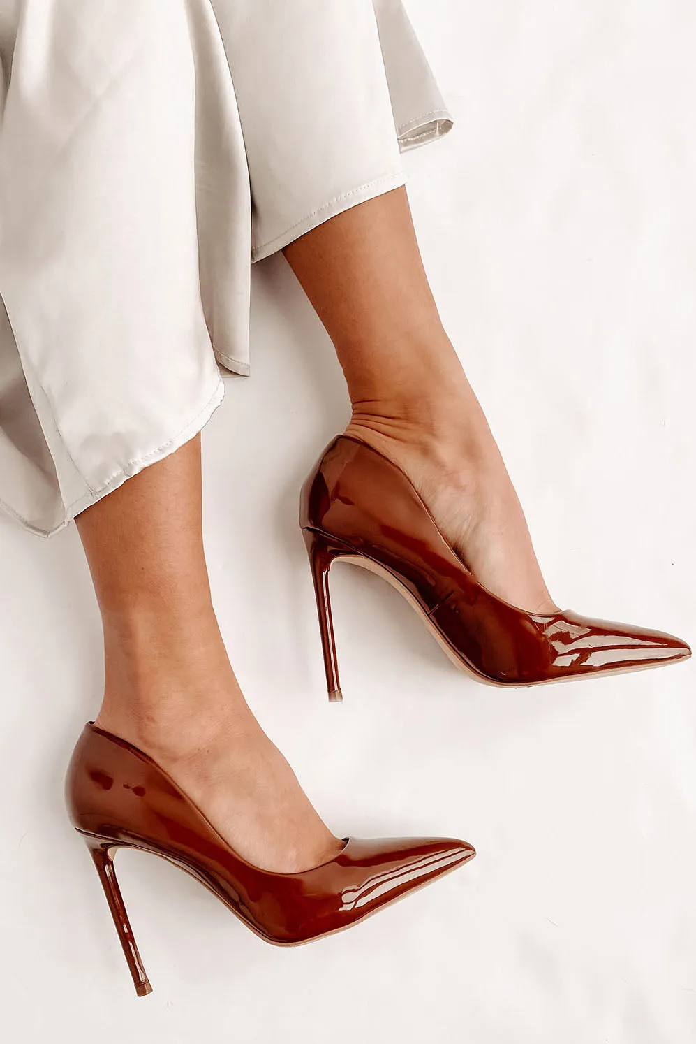 Mean Business Patent Heels (Cognac)