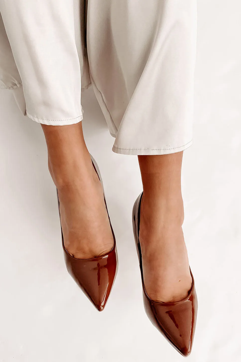 Mean Business Patent Heels (Cognac)