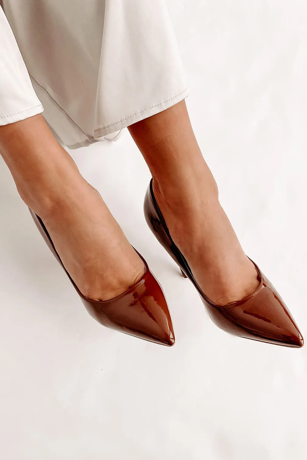 Mean Business Patent Heels (Cognac)