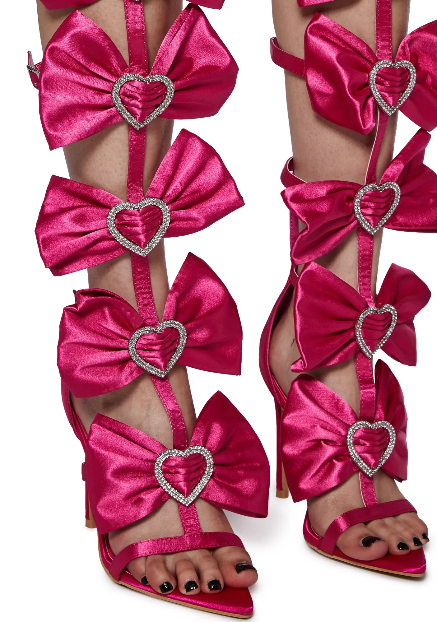 Meet The Beau Satin Heels - Pink