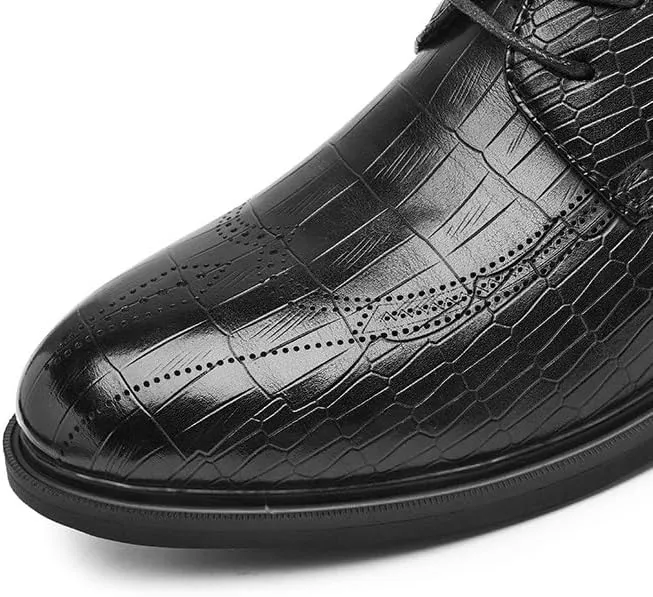 Men Casual Wedding Dress Shoes Men's Patent Leather Derby Shoes Fashion Classic Lace Up Low Oxfords Shoes(10.5)