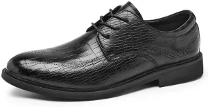 Men Casual Wedding Dress Shoes Men's Patent Leather Derby Shoes Fashion Classic Lace Up Low Oxfords Shoes(10.5)