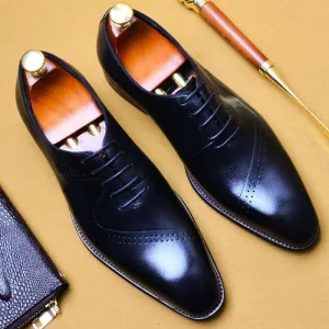 Men Dress Shoes -  Salvatore Leather Oxford Shoes