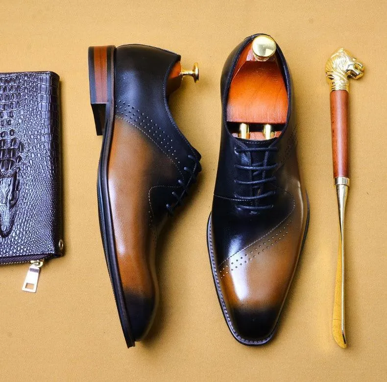 Men Dress Shoes -  Salvatore Leather Oxford Shoes