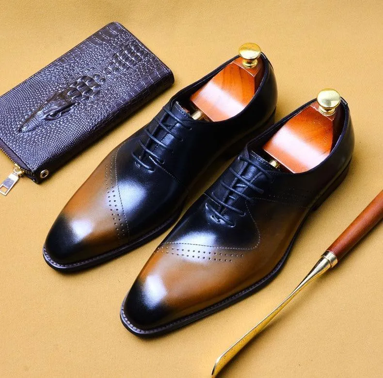 Men Dress Shoes -  Salvatore Leather Oxford Shoes