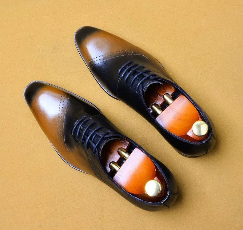 Men Dress Shoes -  Salvatore Leather Oxford Shoes