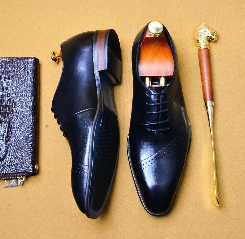 Men Dress Shoes -  Salvatore Leather Oxford Shoes