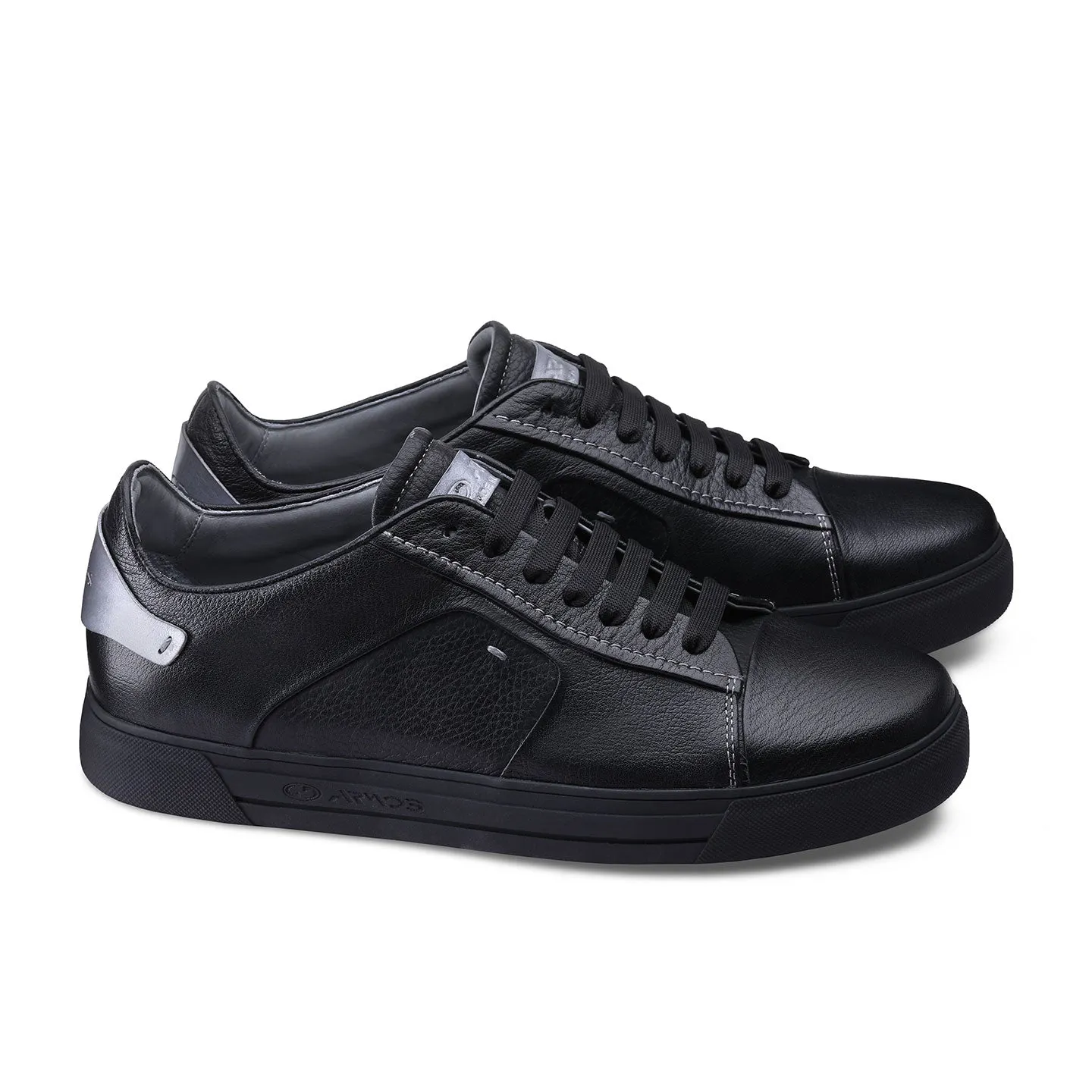 Men's Black Sneaker with Silver Inserts