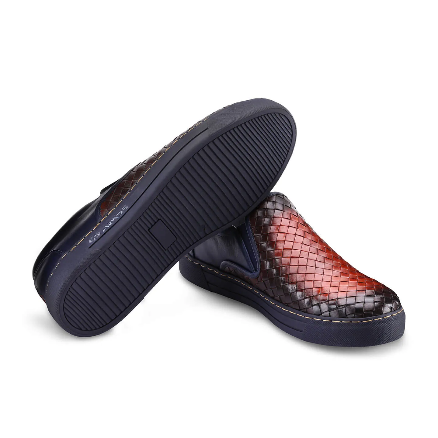 Men’s Blue and Brown Slip-On Sneaker