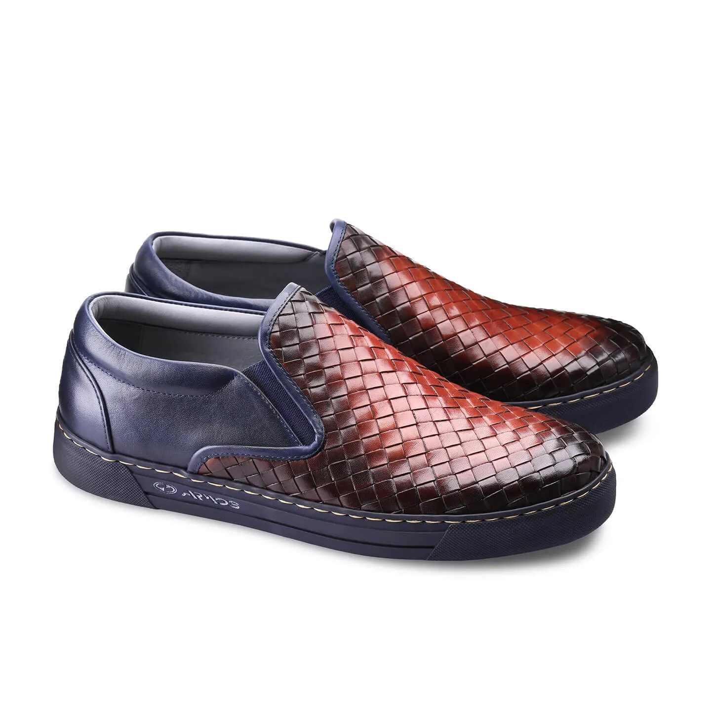 Men’s Blue and Brown Slip-On Sneaker