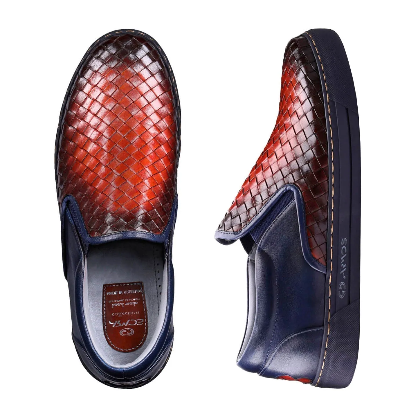 Men’s Blue and Brown Slip-On Sneaker