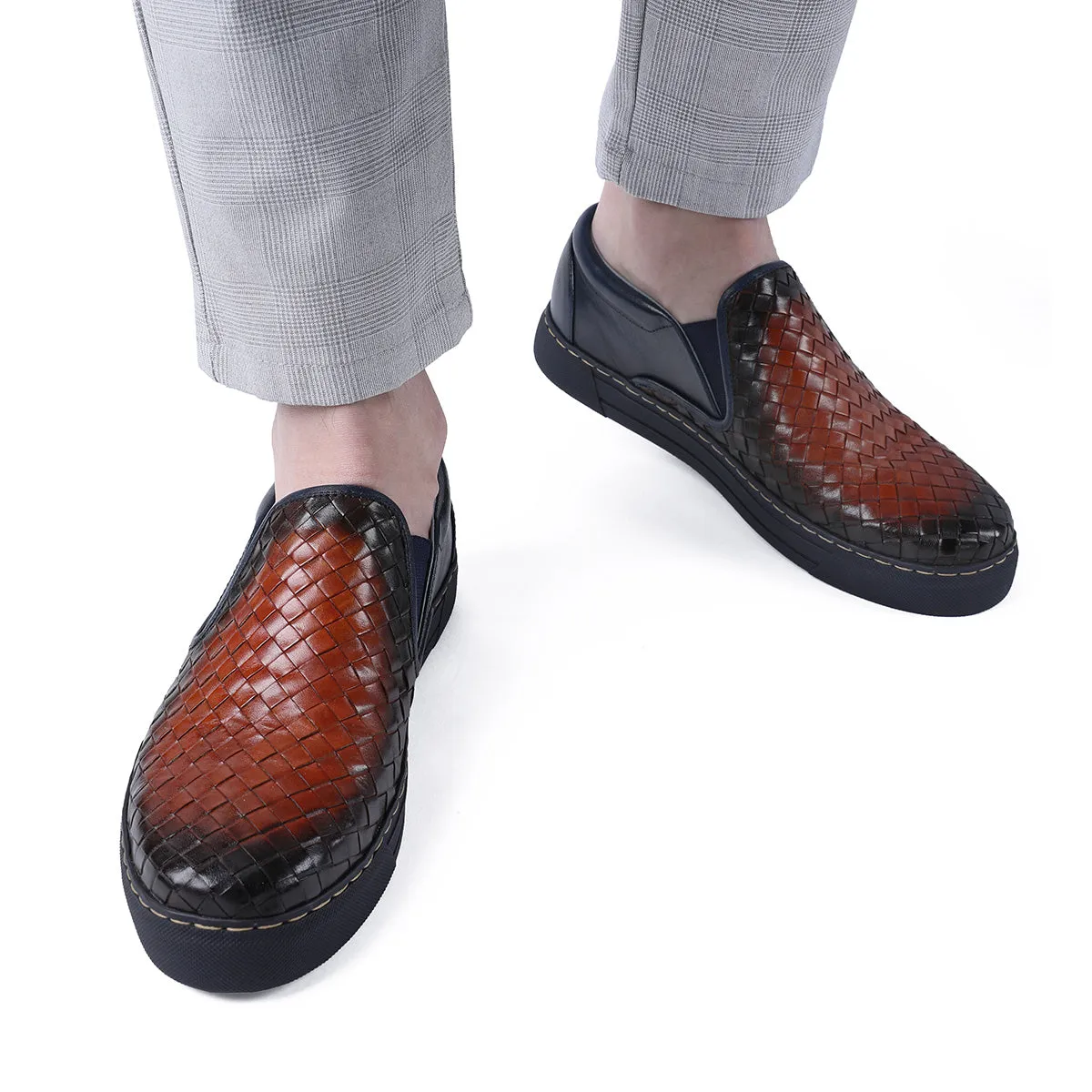 Men’s Blue and Brown Slip-On Sneaker