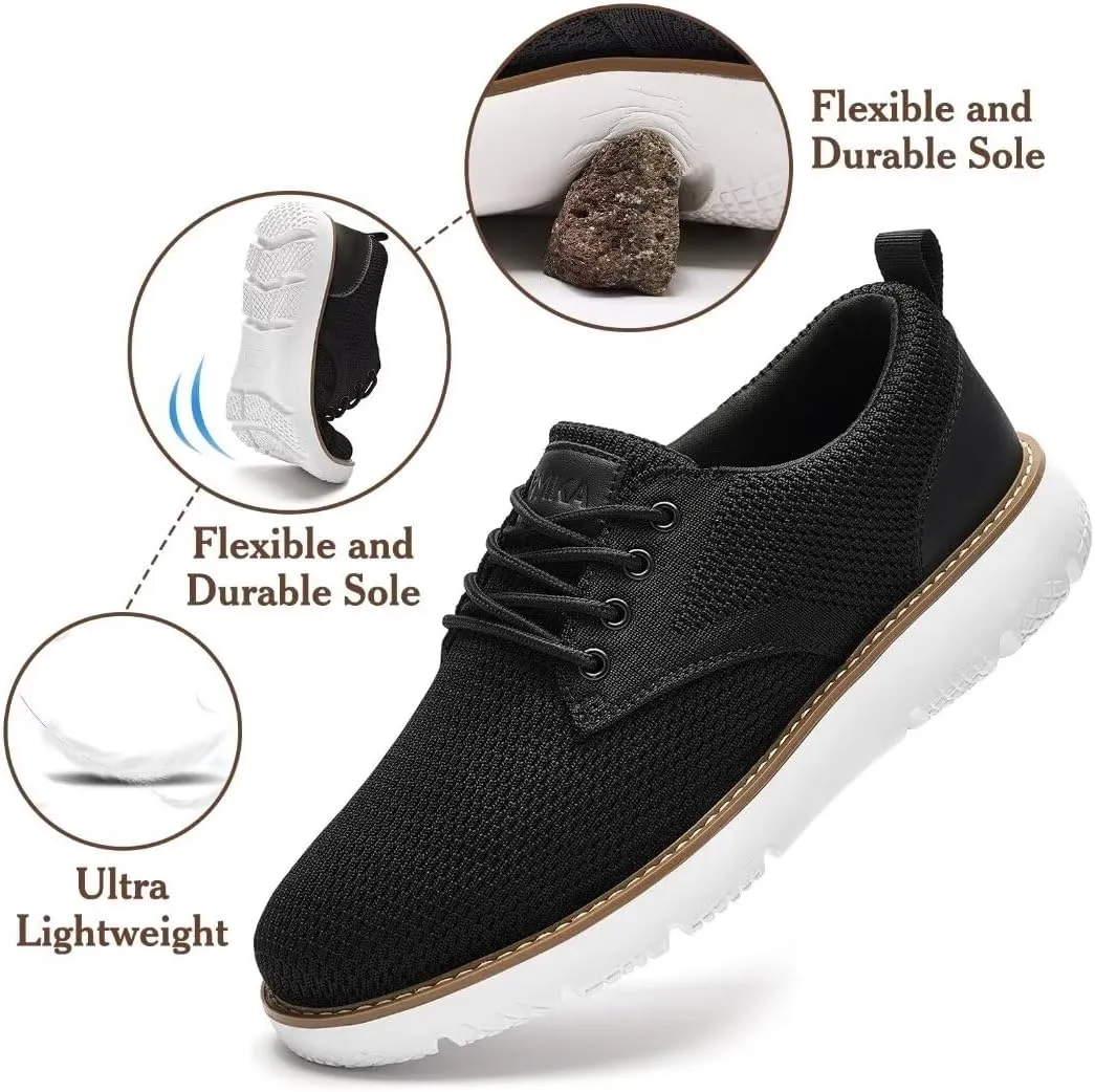 Men's Breathable Mesh Comfortable Business Casual Shoes with Sneakers Design for Long Standing, Office Work, Formal Occasions & Walking
