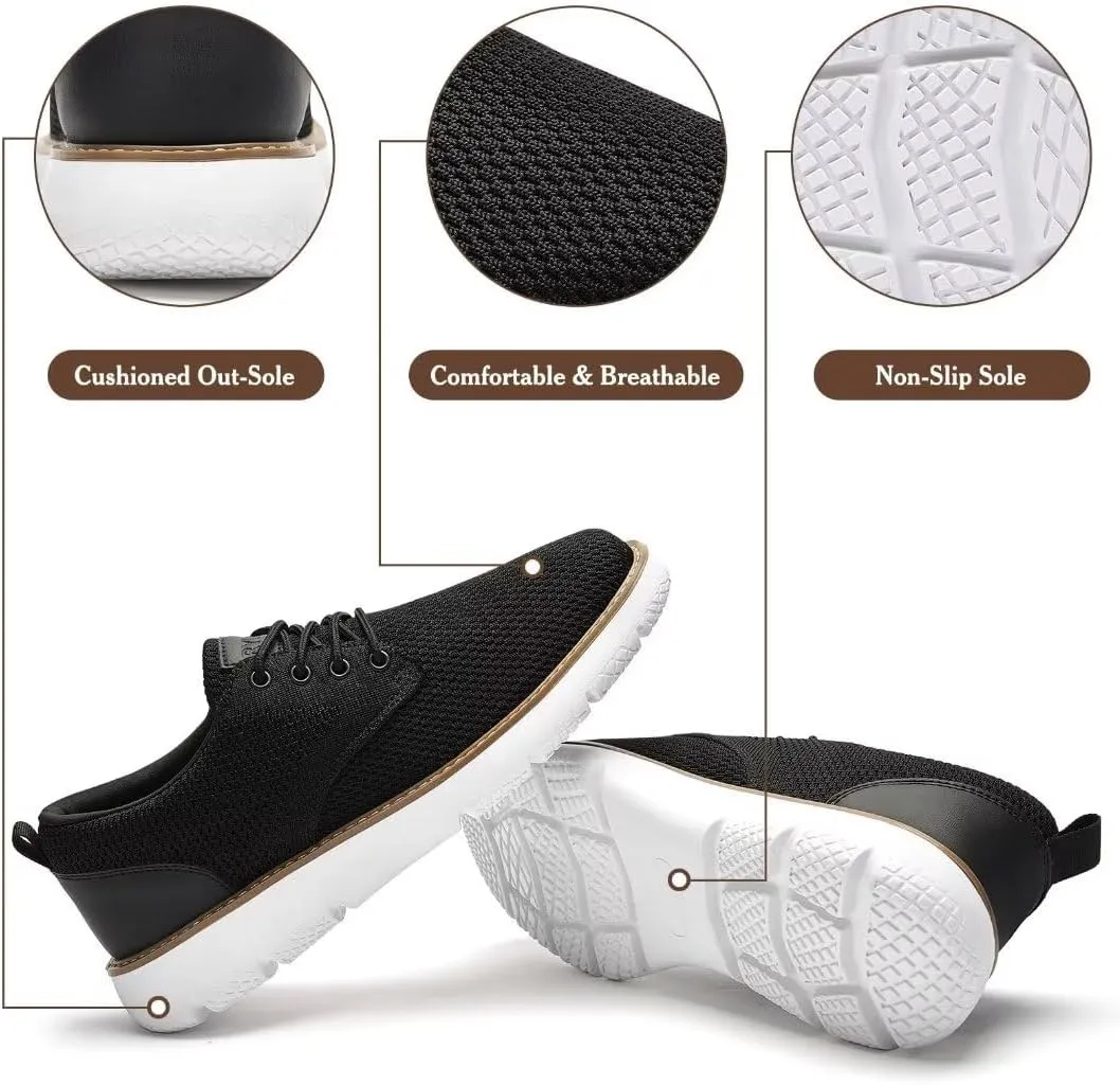 Men's Breathable Mesh Comfortable Business Casual Shoes with Sneakers Design for Long Standing, Office Work, Formal Occasions & Walking