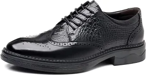 Men's Brogue Oxford Shoes Formal Shoes,Casual Business Leather Carved Lace Up Wingtip Dress Shoes Slip On Derby Shoes