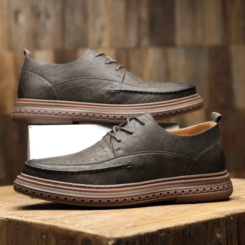 Men's Business Round Toe Leather Shoes