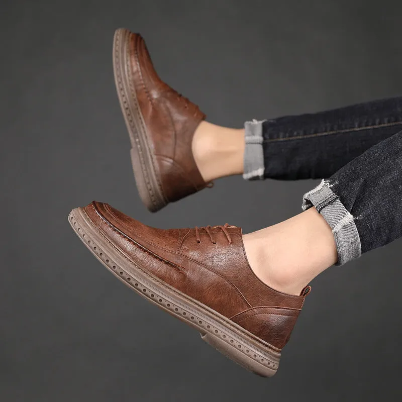 Men's Business Round Toe Leather Shoes