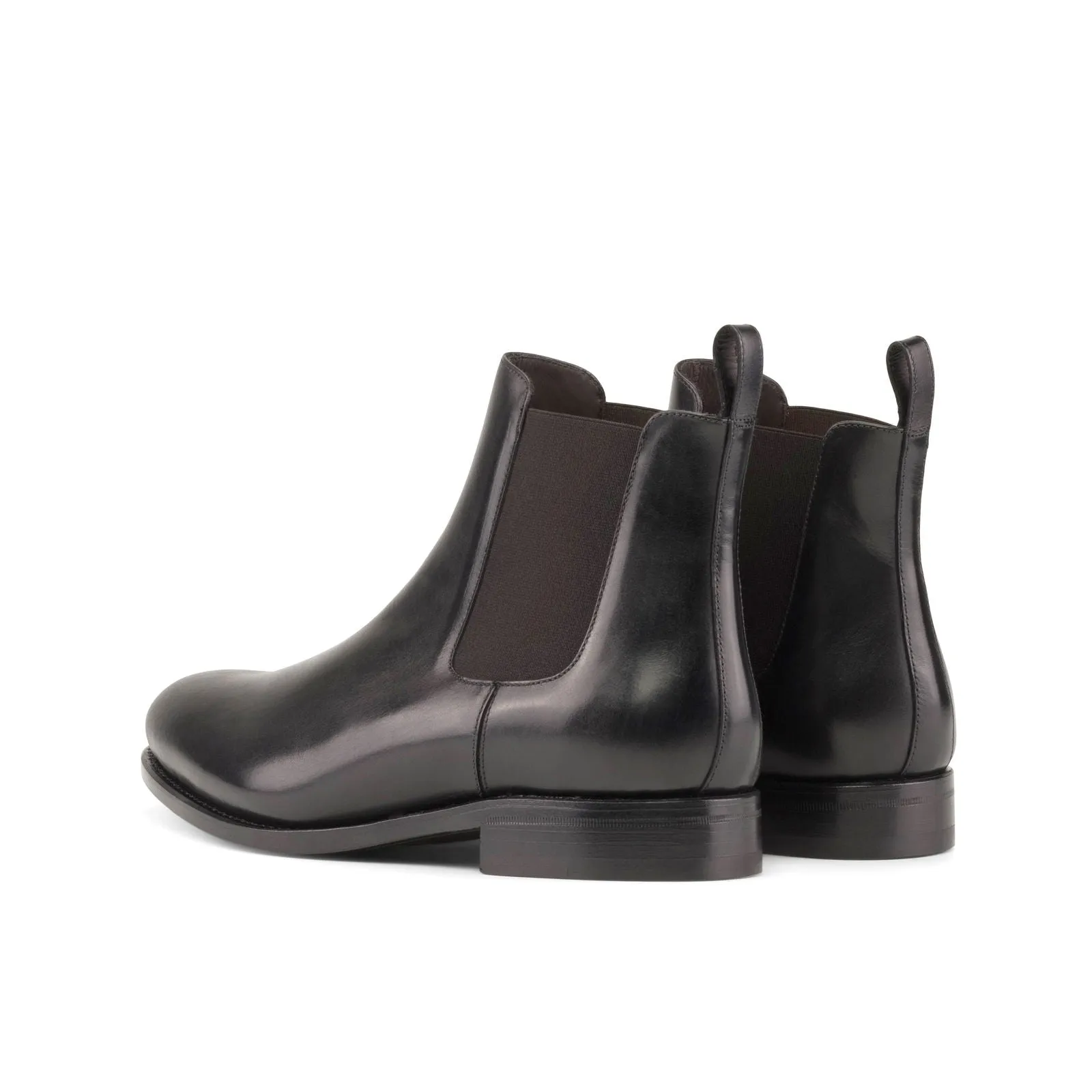 Men's Chelsea Boots Classic Leather Goodyear Welt Wide Plus Size Black 5516