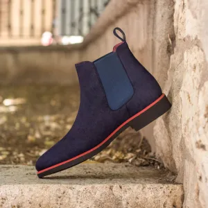 Men's Chelsea Boots Classic Leather Wide Plus Size Blue 3018
