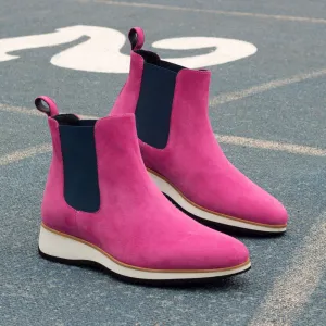 Men's Chelsea Boots Classic Leather Wide Plus Size Violet 2338