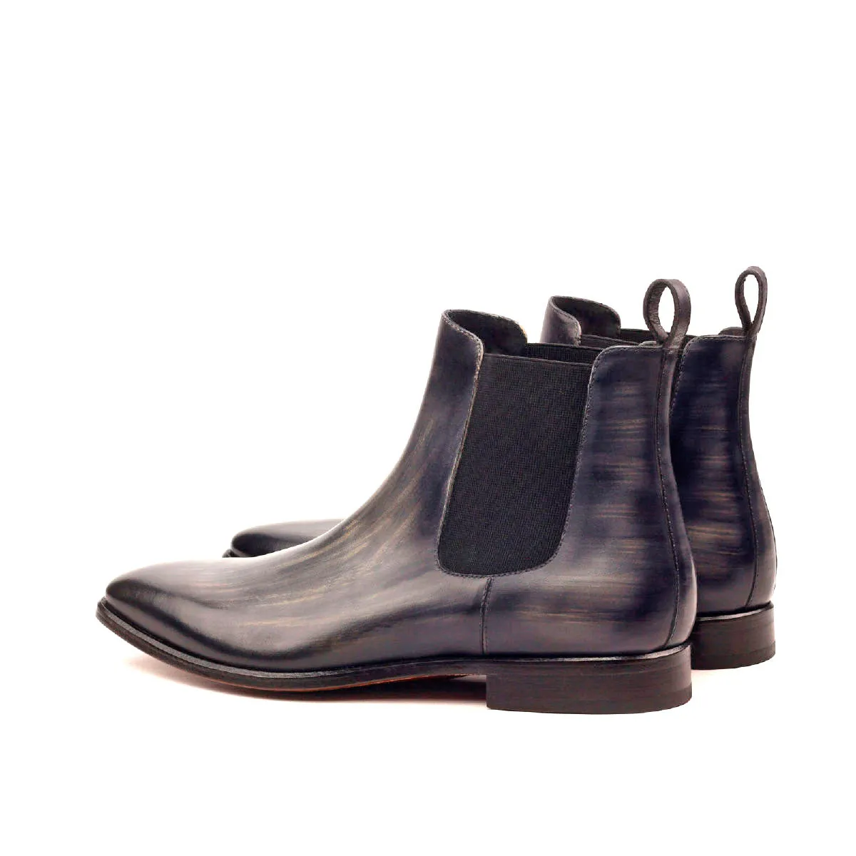 Men's Chelsea Boots Classic Patina Leather Wide Plus Size Grey 2429