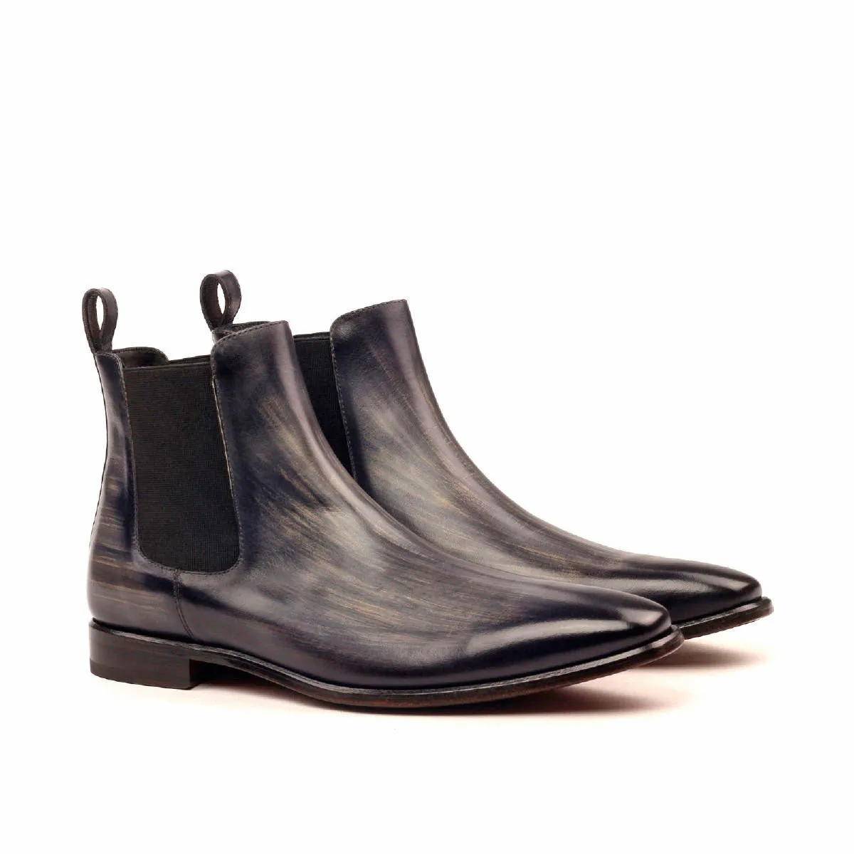 Men's Chelsea Boots Classic Patina Leather Wide Plus Size Grey 2429