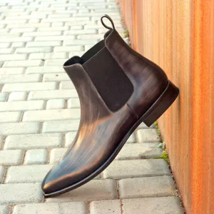 Men's Chelsea Boots Classic Patina Leather Wide Plus Size Grey 2429