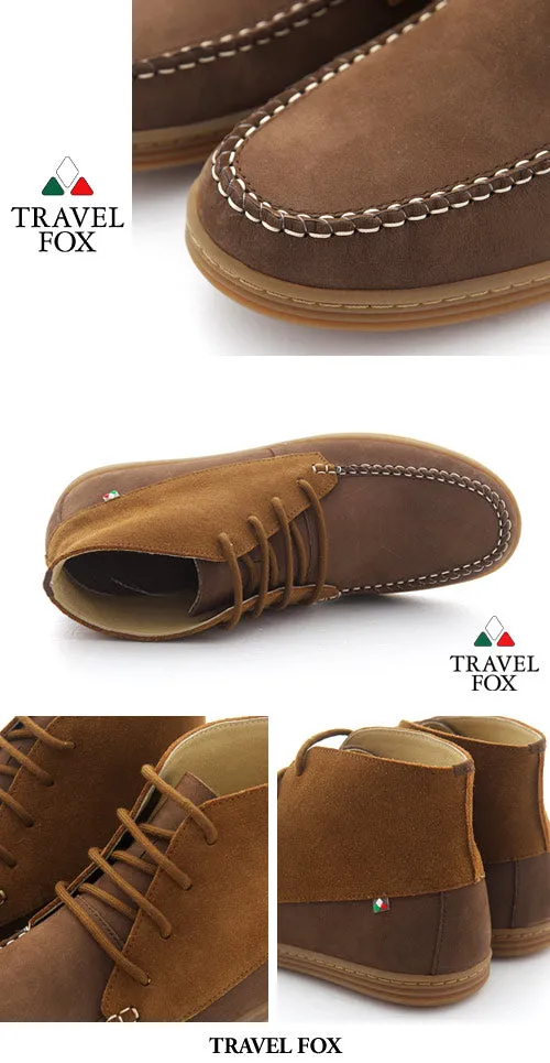 MEN'S CHUKKA BOOTS - TWO-TONE BROWN/SAND