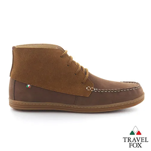 MEN'S CHUKKA BOOTS - TWO-TONE BROWN/SAND