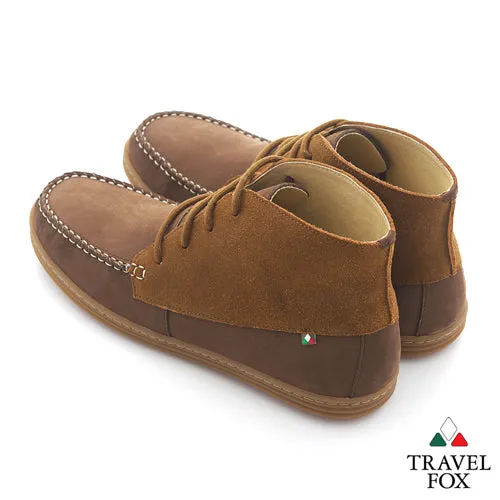 MEN'S CHUKKA BOOTS - TWO-TONE BROWN/SAND
