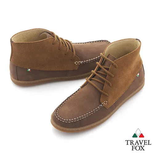 MEN'S CHUKKA BOOTS - TWO-TONE BROWN/SAND