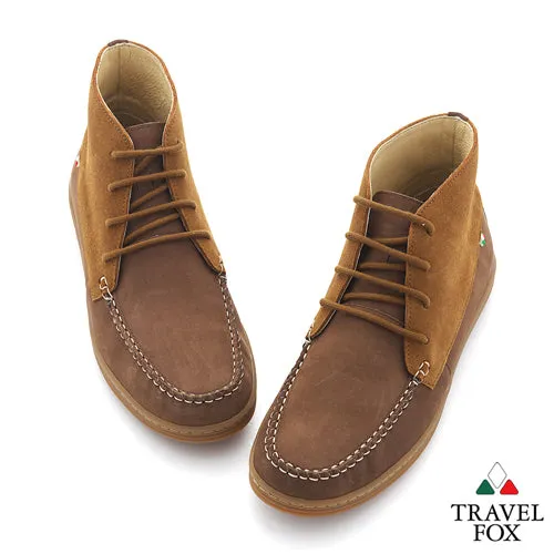MEN'S CHUKKA BOOTS - TWO-TONE BROWN/SAND