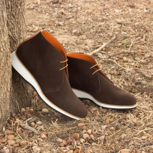 Men's Chukka Leather Boots Wide Plus Size Dark Brown Brown 2577