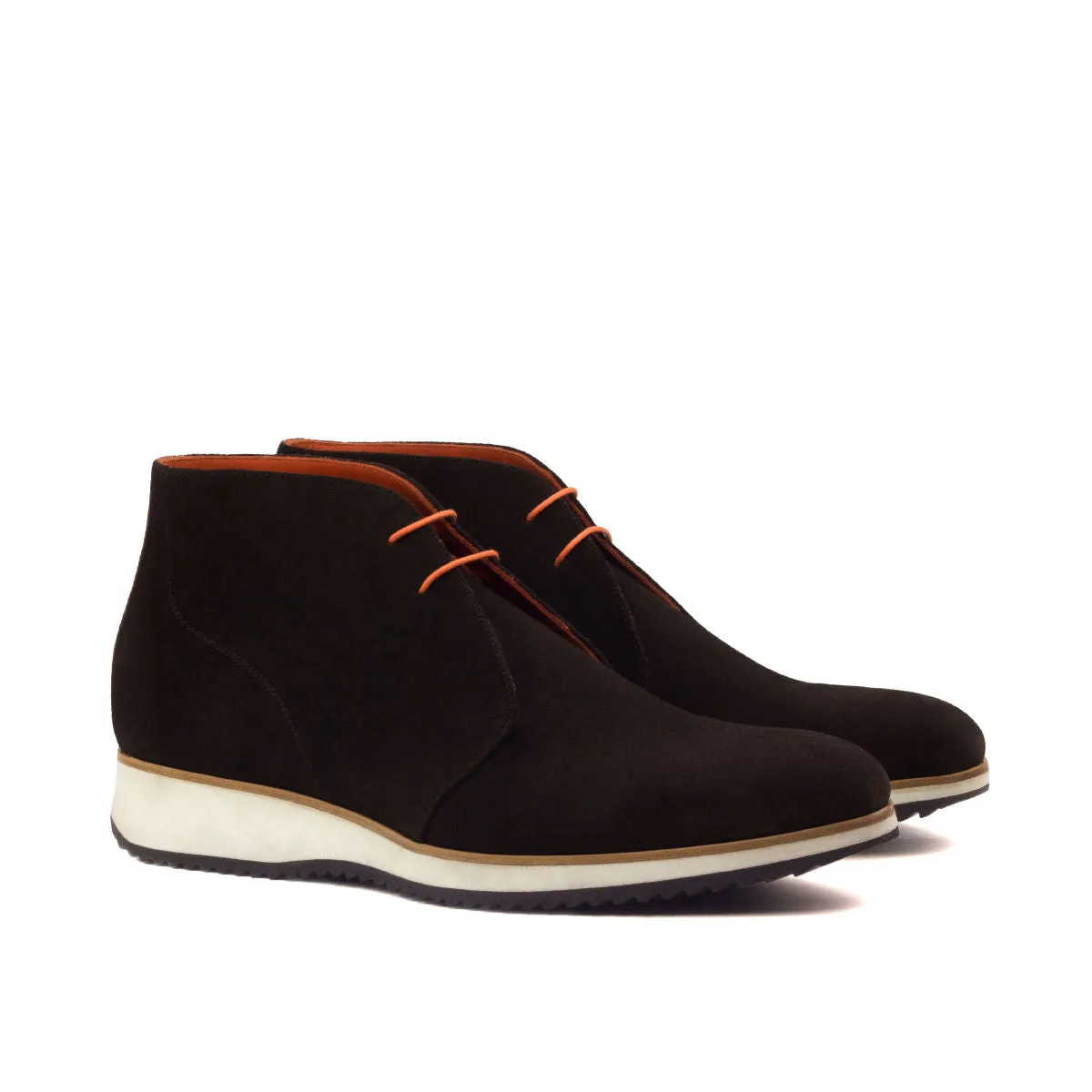 Men's Chukka Leather Boots Wide Plus Size Dark Brown Brown 2577