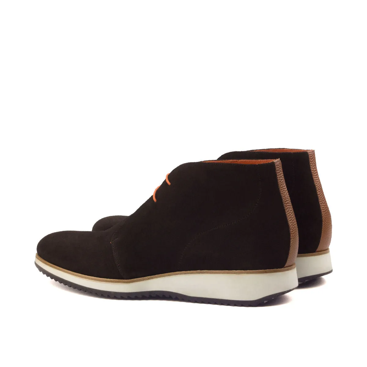 Men's Chukka Leather Boots Wide Plus Size Dark Brown Brown 2577