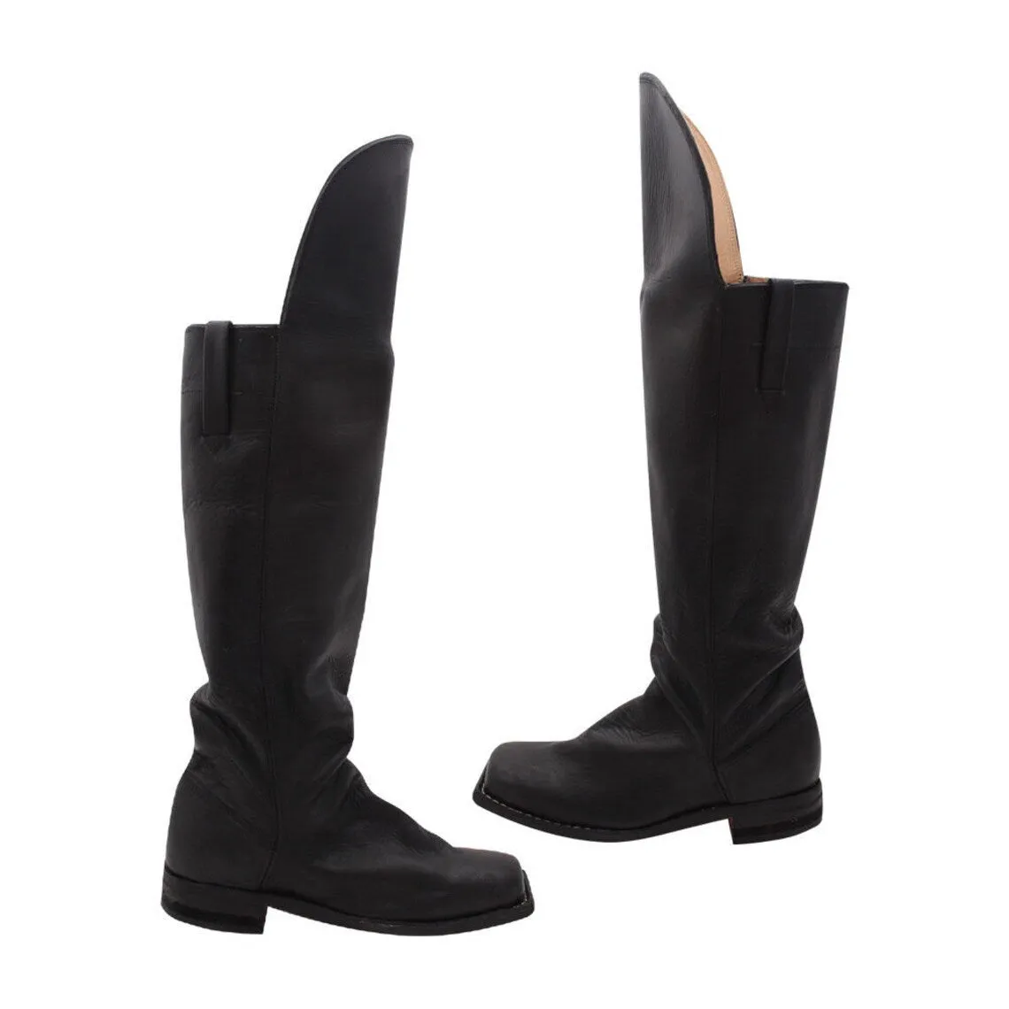 Men's Civil war Shoes Knee Flap Leather Long Boots -  Men's civil war Shoes & Boots