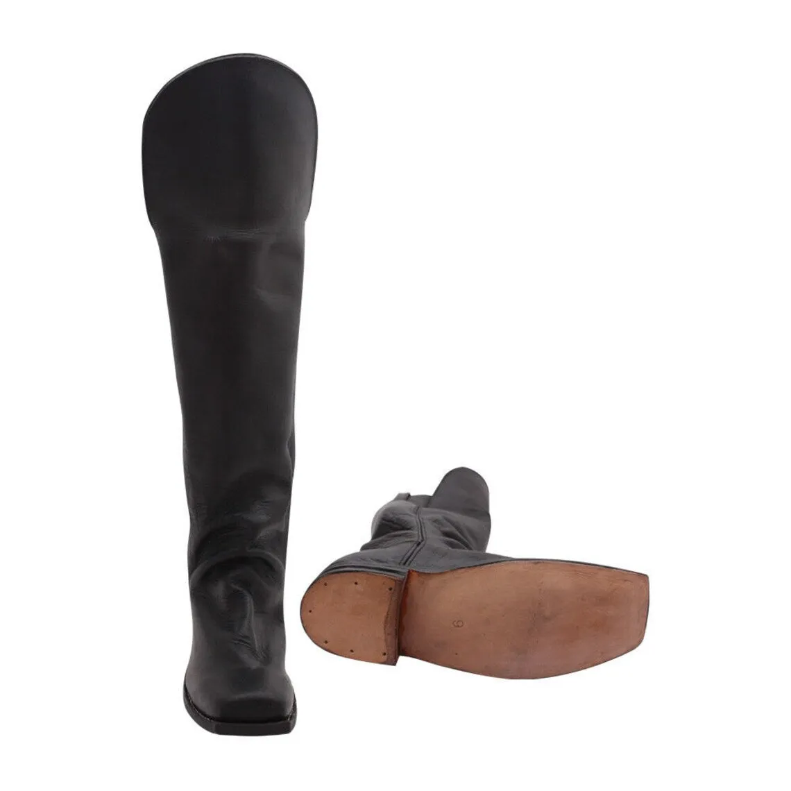 Men's Civil war Shoes Knee Flap Leather Long Boots -  Men's civil war Shoes & Boots