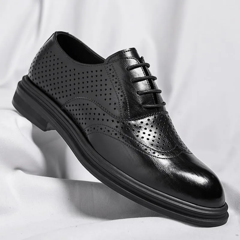 Men's Classic Formal Dress Shoes Men Breathable Casual Oxford Shoes Mens Lace-up Pointed Toe Tuxedo Shoes