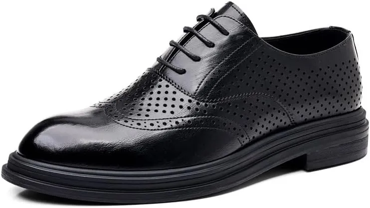 Men's Classic Formal Dress Shoes Men Breathable Casual Oxford Shoes Mens Lace-up Pointed Toe Tuxedo Shoes
