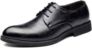 Men's Classic Leather Dress Shoes Mens Formal Business Oxford Shoes Comfortable Casual Derby Shoes for Men
