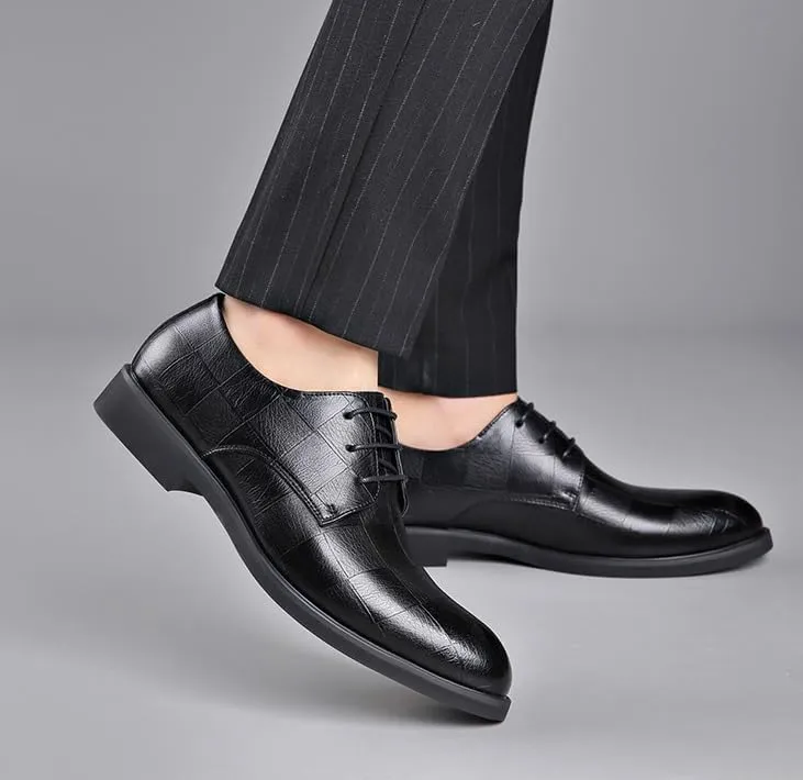 Men's Classic Leather Dress Shoes Mens Formal Business Oxford Shoes Comfortable Casual Derby Shoes for Men