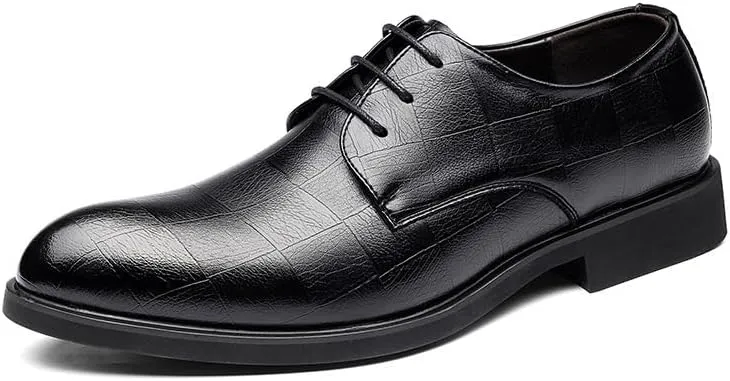 Men's Classic Leather Dress Shoes Mens Formal Business Oxford Shoes Comfortable Casual Derby Shoes for Men
