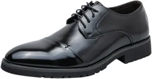 Men’s Classic Leather Oxford Dress Shoes Wedding Shoes for Men Business Formal Lace Up Non-Slip Comfortable Walking Pointed Toe Shoes