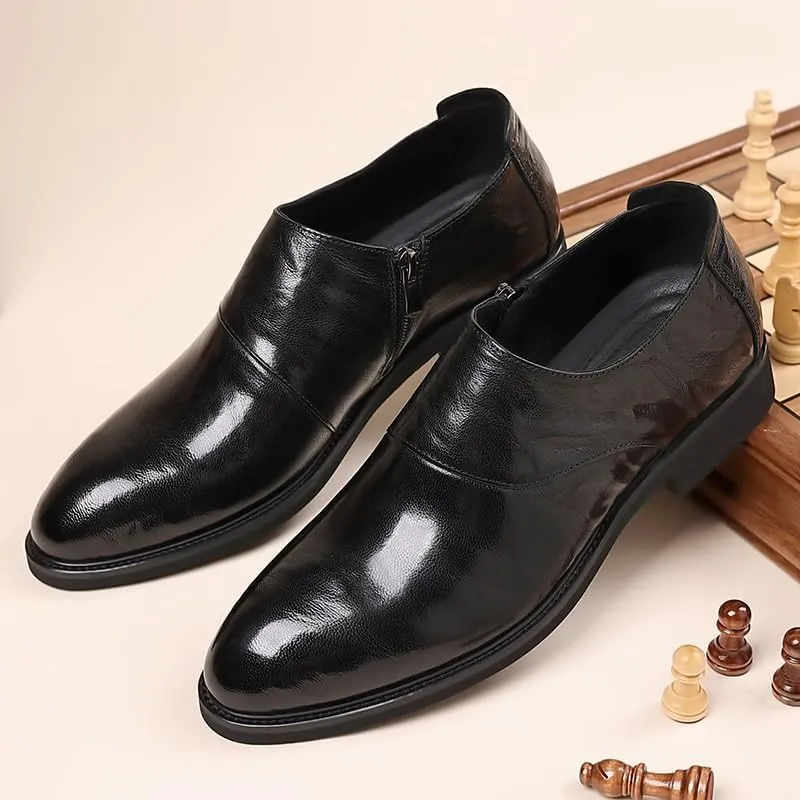 Men's Classic Oxfords Shoes Comfort Soft Men Dress Shoes Patent Leather Slip-On Wedding Loafers Shoes