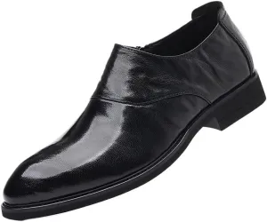 Men's Classic Oxfords Shoes Comfort Soft Men Dress Shoes Patent Leather Slip-On Wedding Loafers Shoes