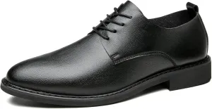Men's Classic Oxfords Shoes Men Business Lace Up Dress Shoes Mens Pointed Toe Casual Non-Slip Softsole Prom Derby Shoes